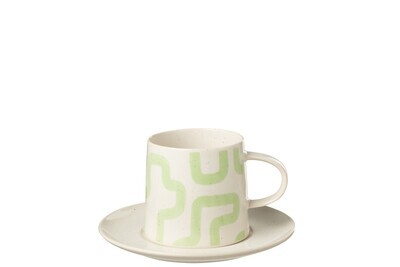 Cup + Saucer Form Porcelain Green