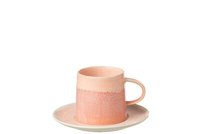 Cup + Saucer Lara Porcelain Salmon