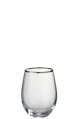 Drinking Glass Ball Rim Glass Transparent/Silver
