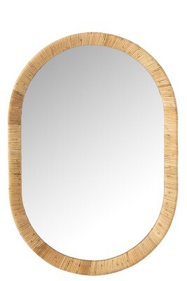 Mirror Oval Rattan Natural