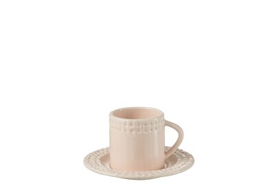 Cup And Saucer Ceramic Pink