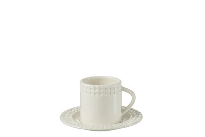 Cup And Saucer Ceramic White