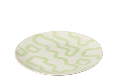 Plate Pattern Porcelain Green Large