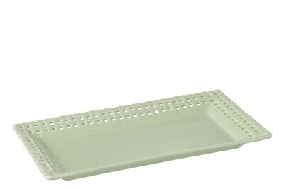 Plate Rectangular Ceramic Green