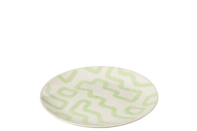 Plate Pattern Porcelain Green Small