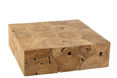 Coffee Table Puzzle Box Teak Wood Natural