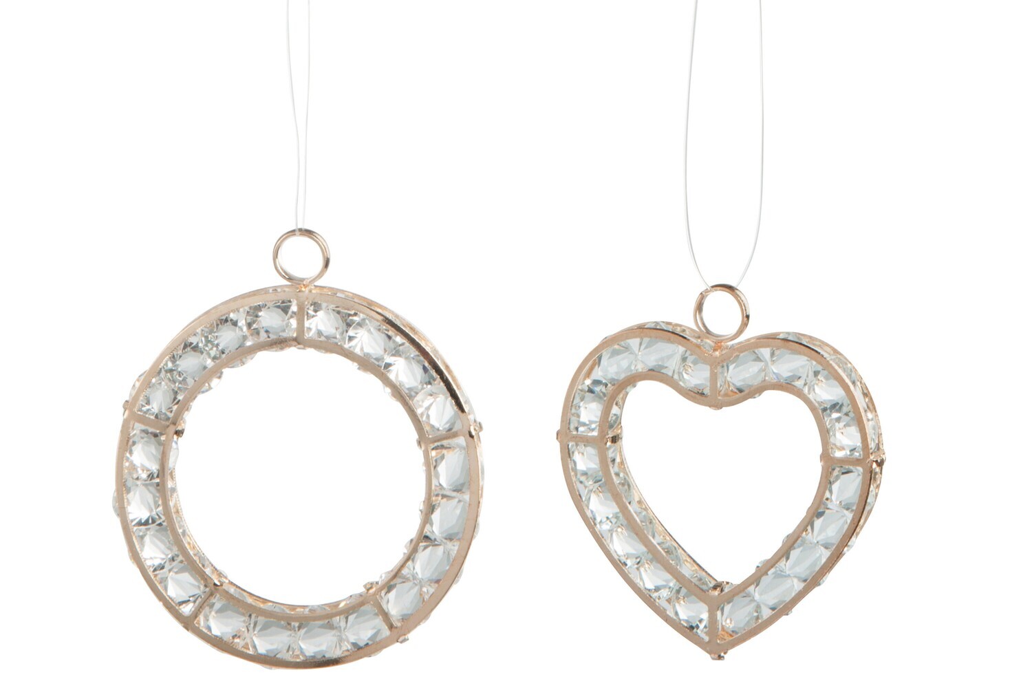 Bag 3 Hang Heart/Circle Gold Assortment Of 2