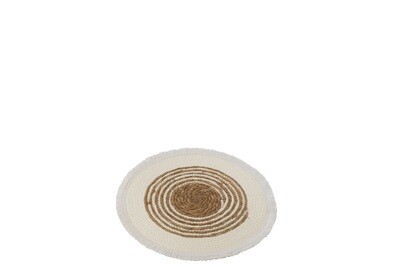 Placemat Woven Grass White Natural Small