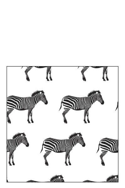 Pack 20 Napkins Zebra Paper Black Large