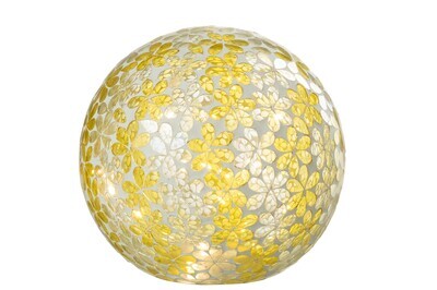 Ball Led Flowers Glass Yellow/Silver