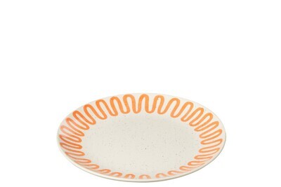 Plate Curve Porcelain Orange Small