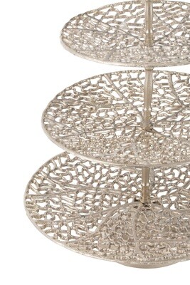 3 Level Cake Stand Coral Metal Champagne