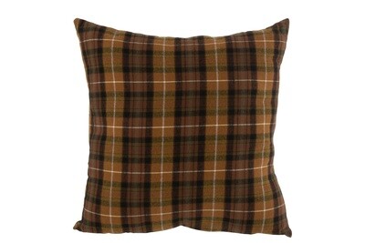 Cushion Checkered Textile Brown