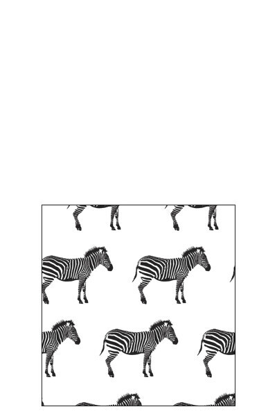 Pack 20 Napkins Zebra Paper Black Small