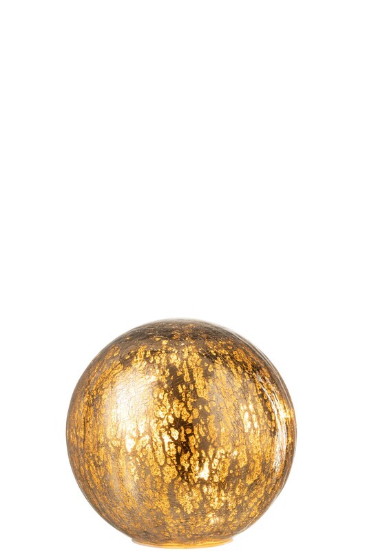 Ball Led Glass Brown Small