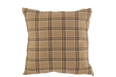 Cushion Checkered Textile Beige