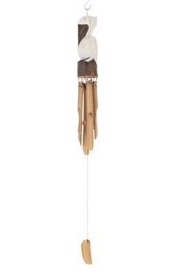 Wind Chime Pelican Alabasia Wood/Bamboo White/Brown