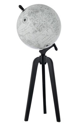World Globe On Foot Wood Grey/Black Extra Large