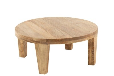 Coffee Table Round Mango Wood Natural