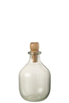 Bottle Oval Cork Glass/Wood Transparent