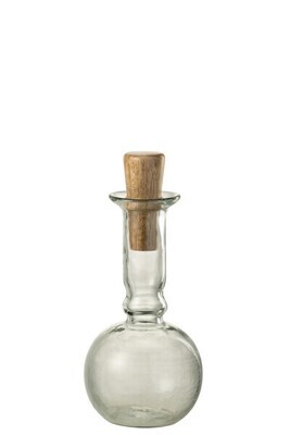 Bottle Round Long Cork Glass/Wood Transparent
