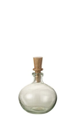 Bottle Round Cork Glass/Wood Transparent