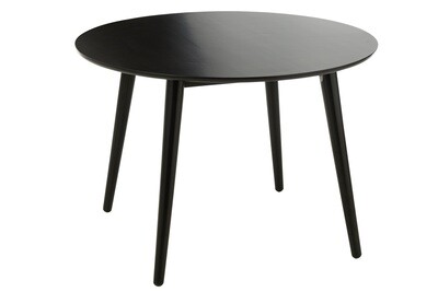 Table Vintage Round Wood Black