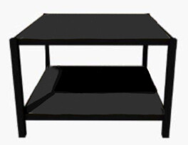 Shop In Shop Presentation Table Set 2Planks Low Metal Black/Wood Melamine Oak Small