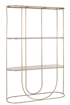 Shelf 3 Planks+Curve Deco Metal Gold