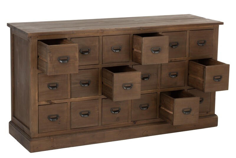 Commode 18 Drawers Wood Brown