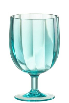 Box Of 6 Pieces Wine Glass Plastic Blue