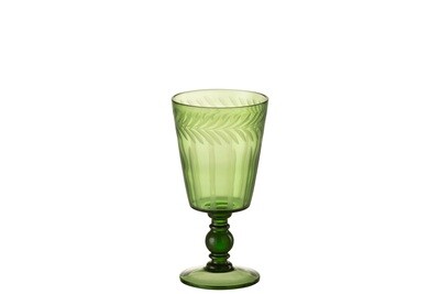 Drinking Glass Leaves Glass Green
