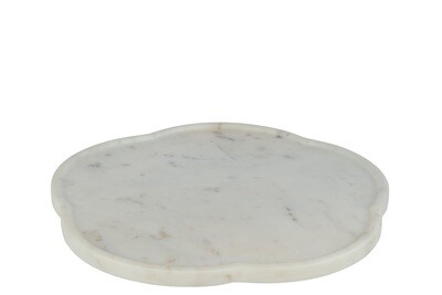 Tray Flower Rotating Marble White
