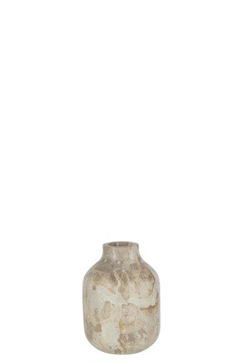 Vase Bottle Marble Beige Large