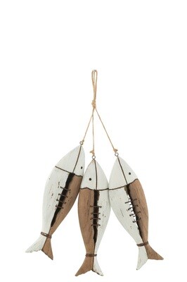 3 Fishes On String Paulownia Wood Mix Large