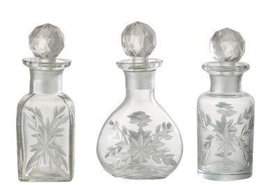 Carafe Chloe Glass Transparent/Silver Assortment Of 3
