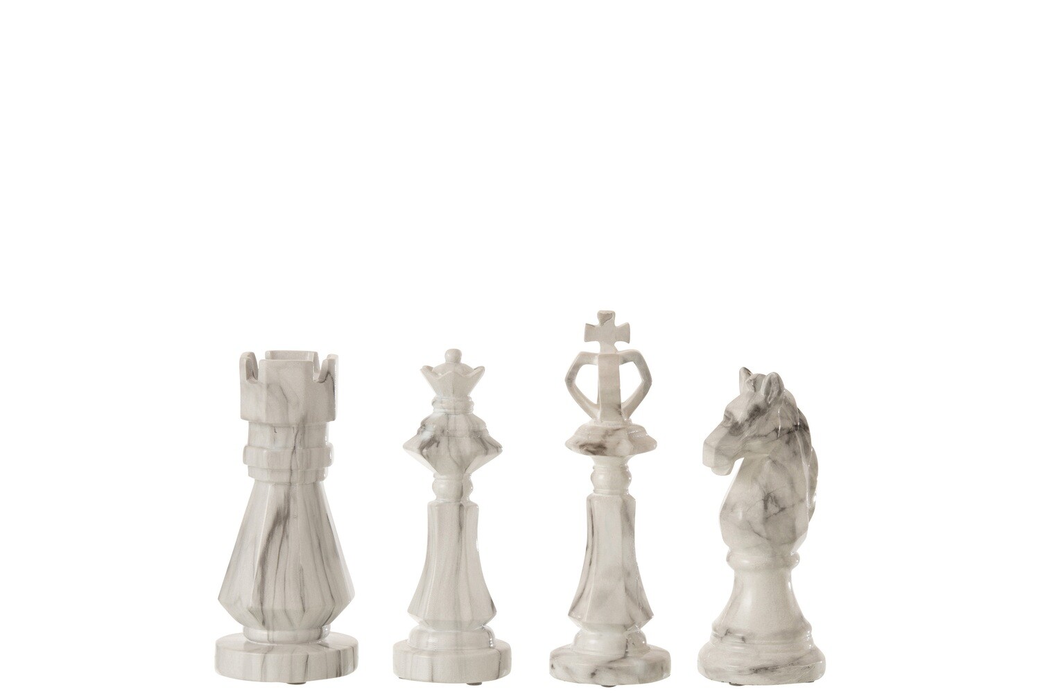 Chess Piece Poly Marble Small Assortment Of 4