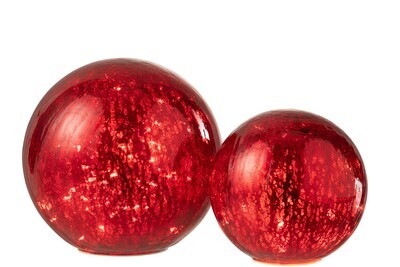 Ball Led Glass Red Large