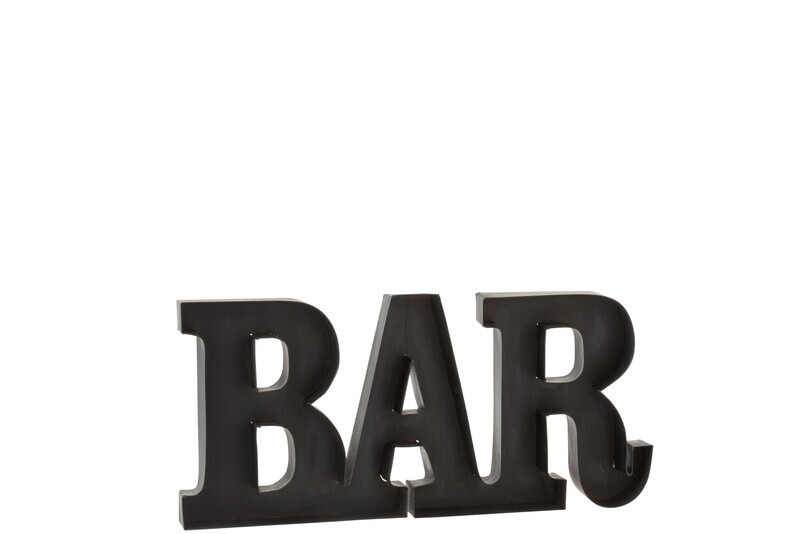 Bar Letters Metal Black