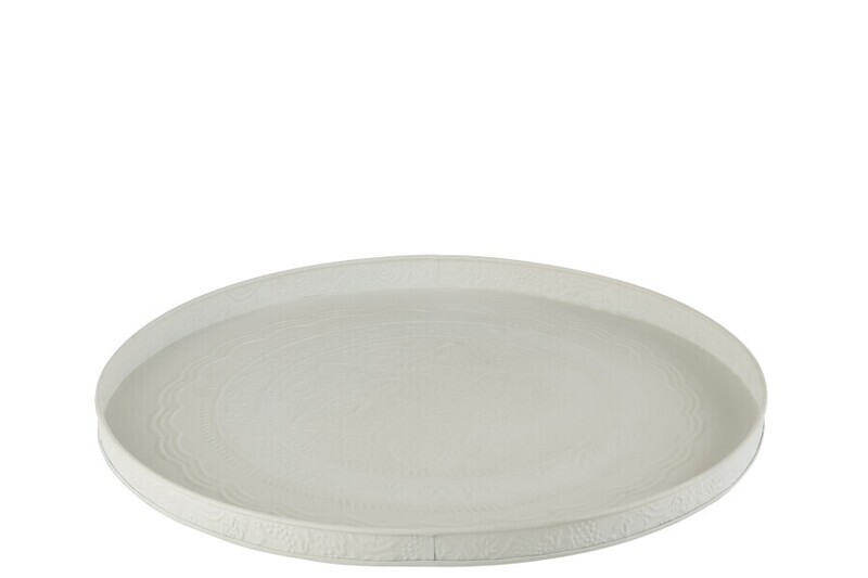 Tray Round Classic Iron White M