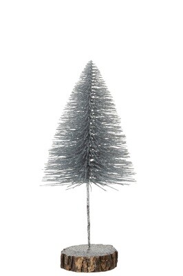 Christmas Tree Deco Glitter Silver Large