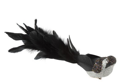 Bird+Clip Feathers Glitter Black Large