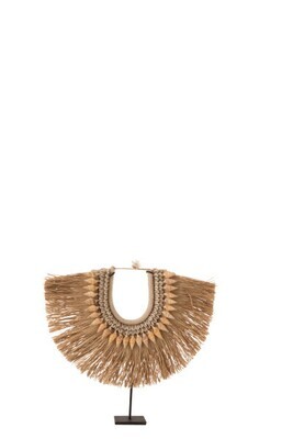 Necklace+Stand Dora Shells/Seagrass Beige Large