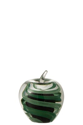 Paperweight Apple Glass Green Small
