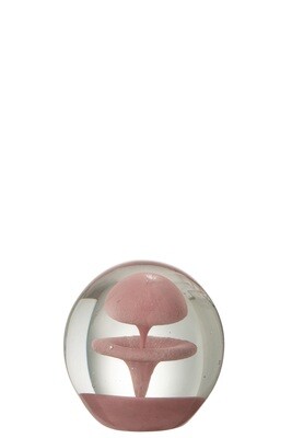 Paperweight Bubble Glass Pink Small