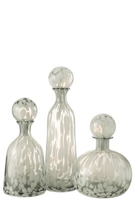 Bottle+Cork Dot Decorative Glass Grey/White Large