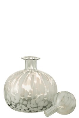 Bottle+Cork Dot Decorative Glass Grey/White Small