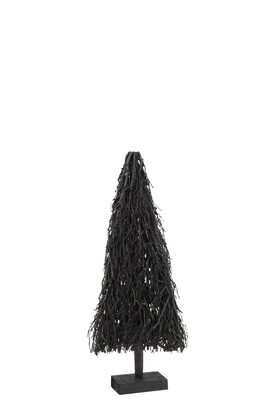 Christmas Tree Flat Branches Wood Black Small