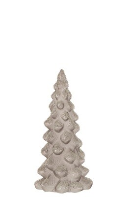 Christmas Tree Deco Sugar Glass Frosted Grey Small