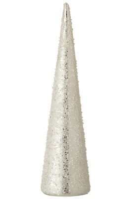 Cone Pearl Glass White/Silver Large